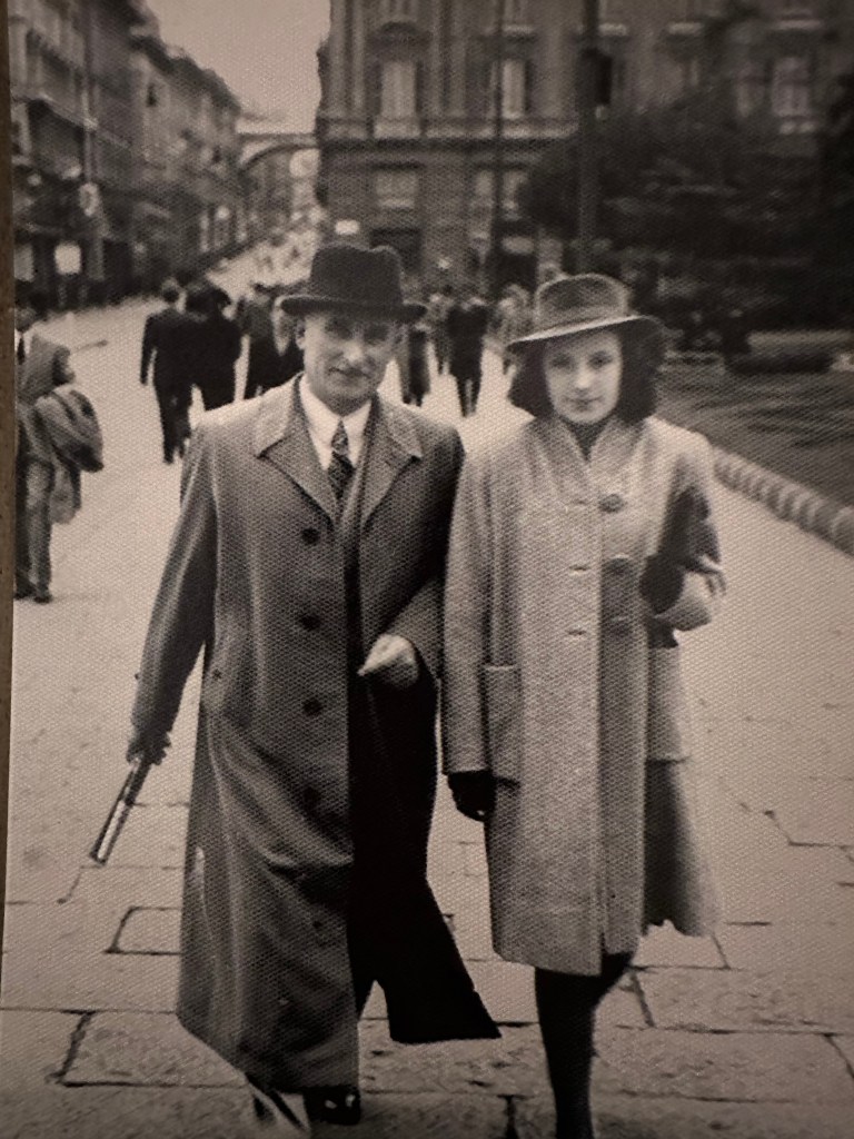 My grandmother, Elda Busetto, and her father, Giovanni Busetto, walking in Italy